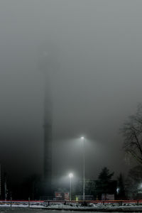 View of city in fog