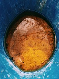 High angle view of bread in container