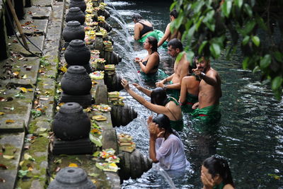 Group of people at temple