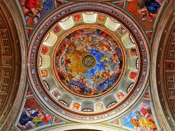 Directly below shot of ornate ceiling