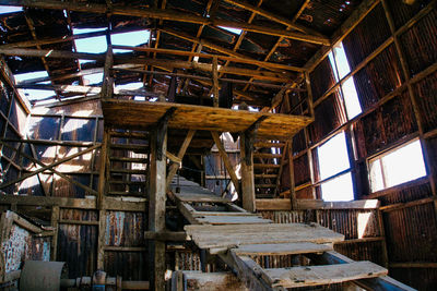 Low angle view of abandoned building