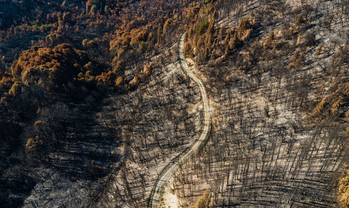 High angle view of rock formations