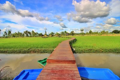 Scenic view of land against sky