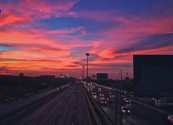 Road against sky at sunset