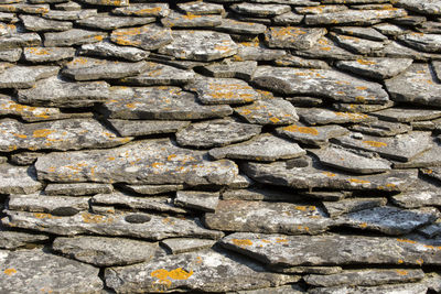 Full frame shot of ancient slate roof