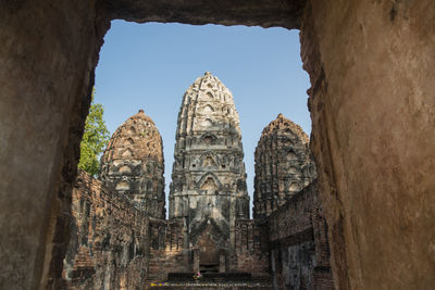 Panoramic view of old temple building against sky