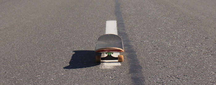 High angle view of car on road