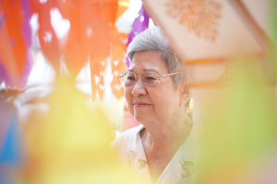 Close-up of woman looking away