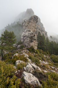 Scenic view of rocky mountains against sky