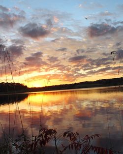 Sunset over lake