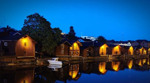 Reflection of building in water