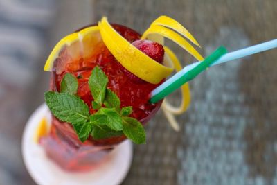 Close-up of drink on table