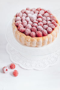 Close-up of strawberry cake