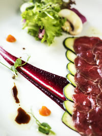 Close-up of food served in plate