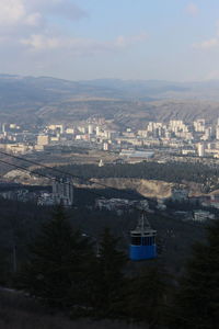 High angle view of cityscape against sky