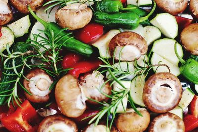 Full frame shot of chopped vegetables