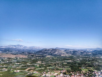 High angle shot of townscape against sky