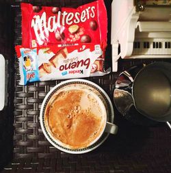 Close-up of coffee on table