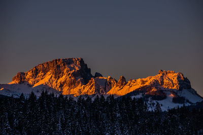 Scenic view of mountains against clear sky