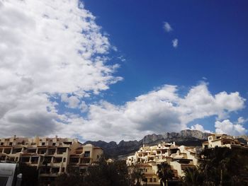 Low angle view of residential buildings against sky