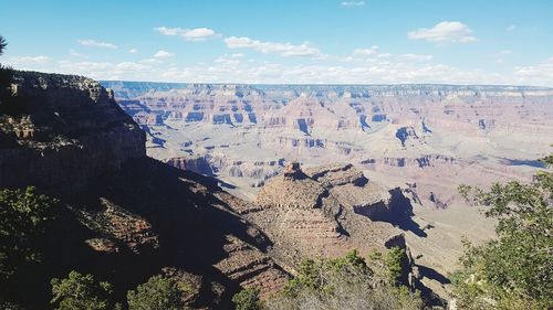 High angle view of rocks on landscape against sky