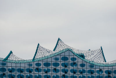 High section of elbe philharmonic hall against sky
