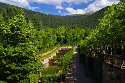 Scenic view of green landscape against sky