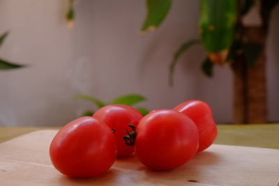 Close-up of tomatoes on table