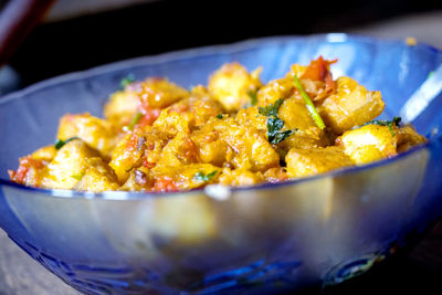 Close-up of meal served in bowl