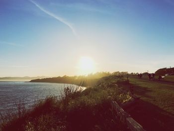 Scenic view of sea during sunset