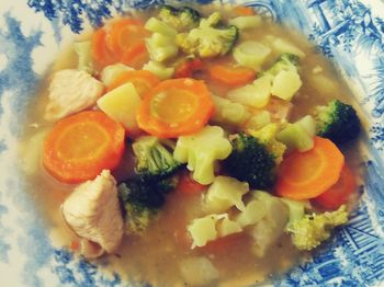 Close-up of served food in bowl