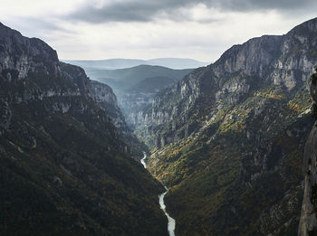 Panoramic view of landscape and mountains against sky