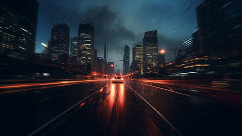 Illuminated city at night