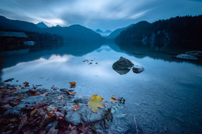 A long exposure of an alp lake in autumn