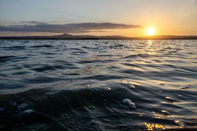 Sunset on salt lake