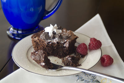 Close-up of ice cream served in plate