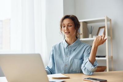 Businesswoman working at office