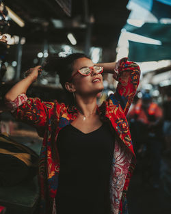 Young woman looking away