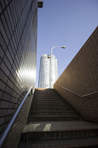 Low angle view of modern buildings against sky