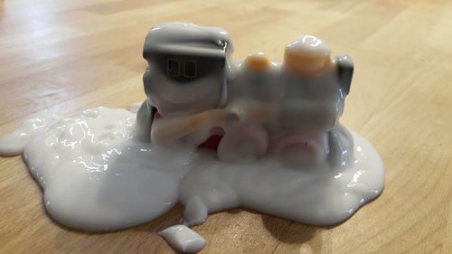 Close-up of ice cream on table