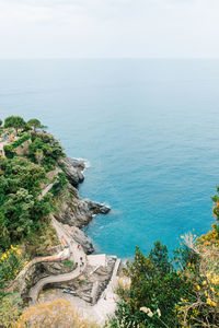 High angle view of sea against sky