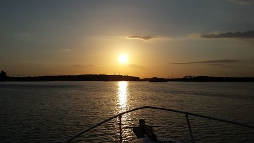 Scenic view of sunset over sea