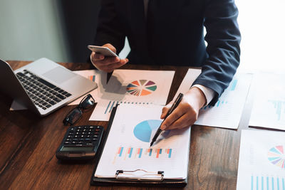 Man working on table
