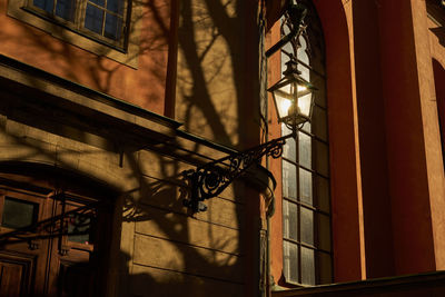 Low angle view of window on building