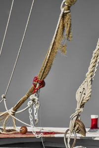 Low angle view of clothes hanging on wall