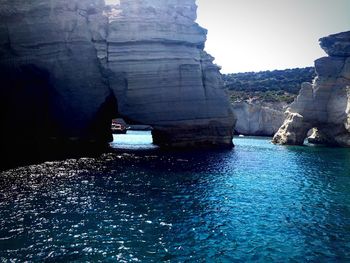 Rock formations in sea