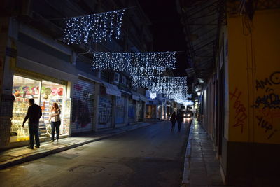 Illuminated city at night