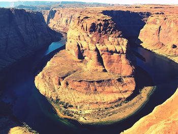 Aerial view of rock formations