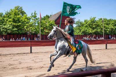 Horse riding horses