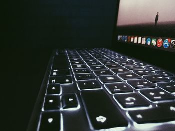 Close-up of laptop keyboard